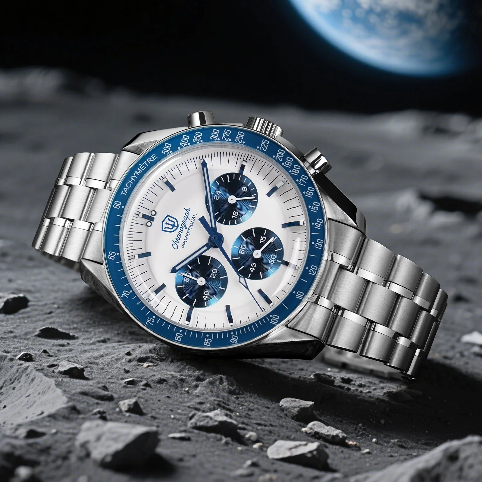 Watchdives 39mm VK63 Chronograph Watch WD1863 - Panda Collection - Image 9